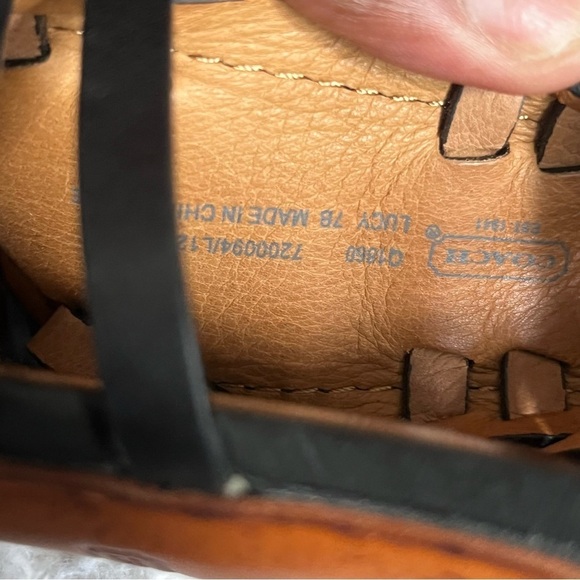 Coach Lucy Balck Gladiator Stilletto Heels Size 7B - Picture 13 of 16